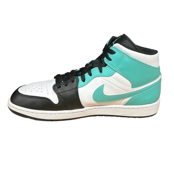 Nike Air Jordan 1 Mid White Tropical Twist Aqua Black #554724-132 Men's Size 13 - Picture 8 of 12